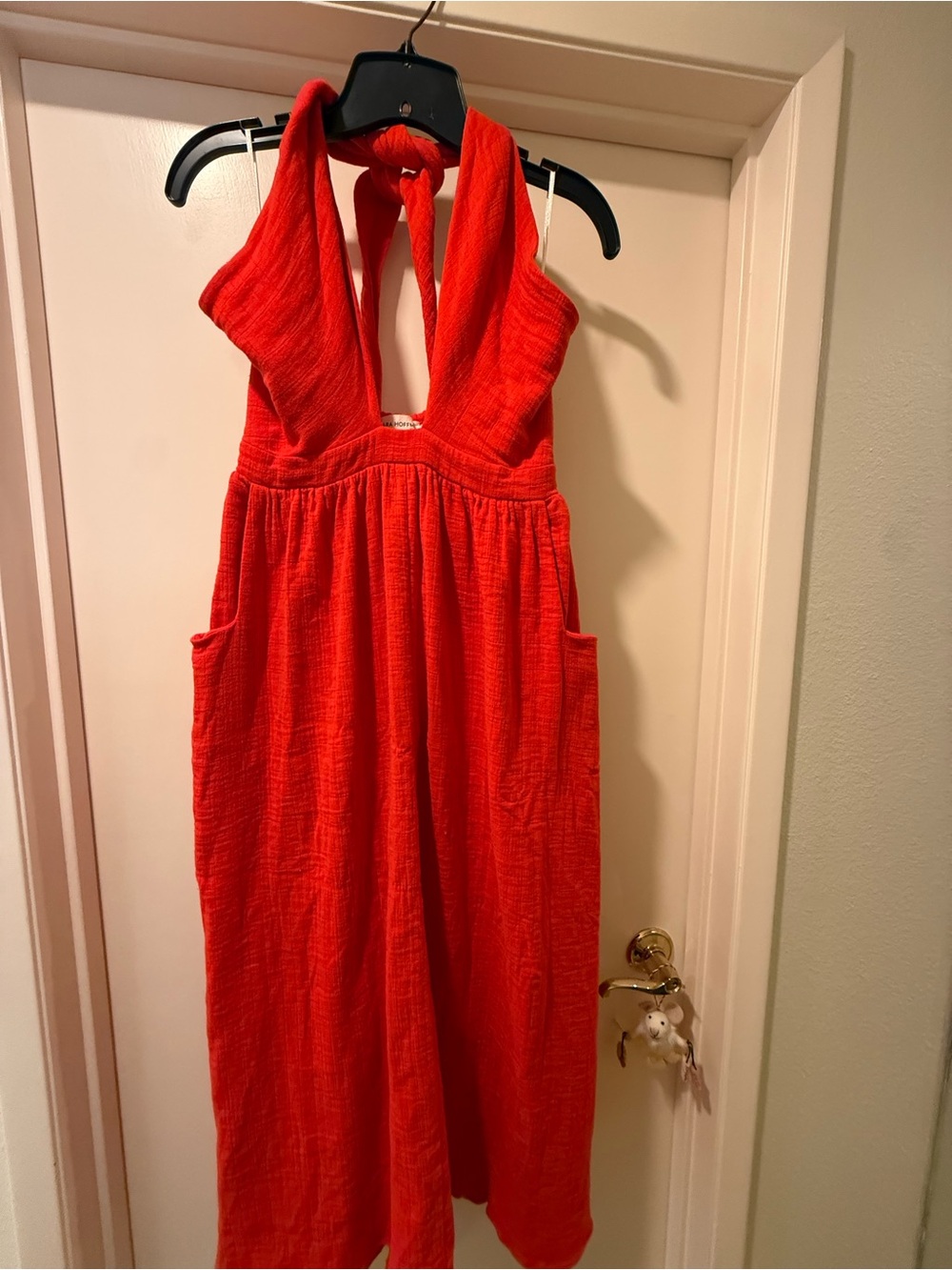 Mara Hoffman Red Backless Halter Dress